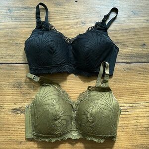 LOT of TWO momanda lace nursing bras, 34DD